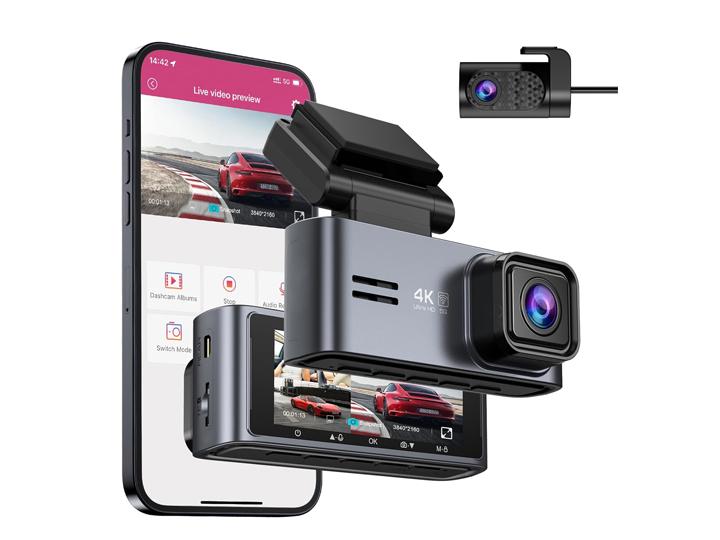 OMBAR Dash Cam Front and Rear 5G WiFi, Dash Cam 4K/2K/1080P+1080P, Dash Camera for Cars with 3.18＂ LCD Screen, Dashcam Car Camera with WDR Night Vision, G-Sensor, Loop Recording,